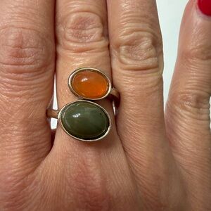 LOFT Dual-Stone Ring in Orange and Green